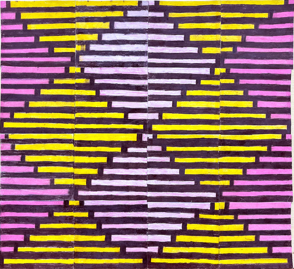 Diamond Lines, Pink and Yellow, by Xavier Harris